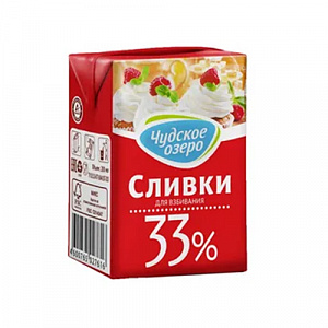 Молочные сливки 33% Чудское озеро, 200 мл